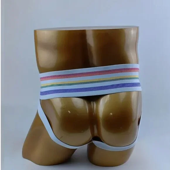 Jockmail Rainbow Jockstrap Medium White - Picture 3 of 9